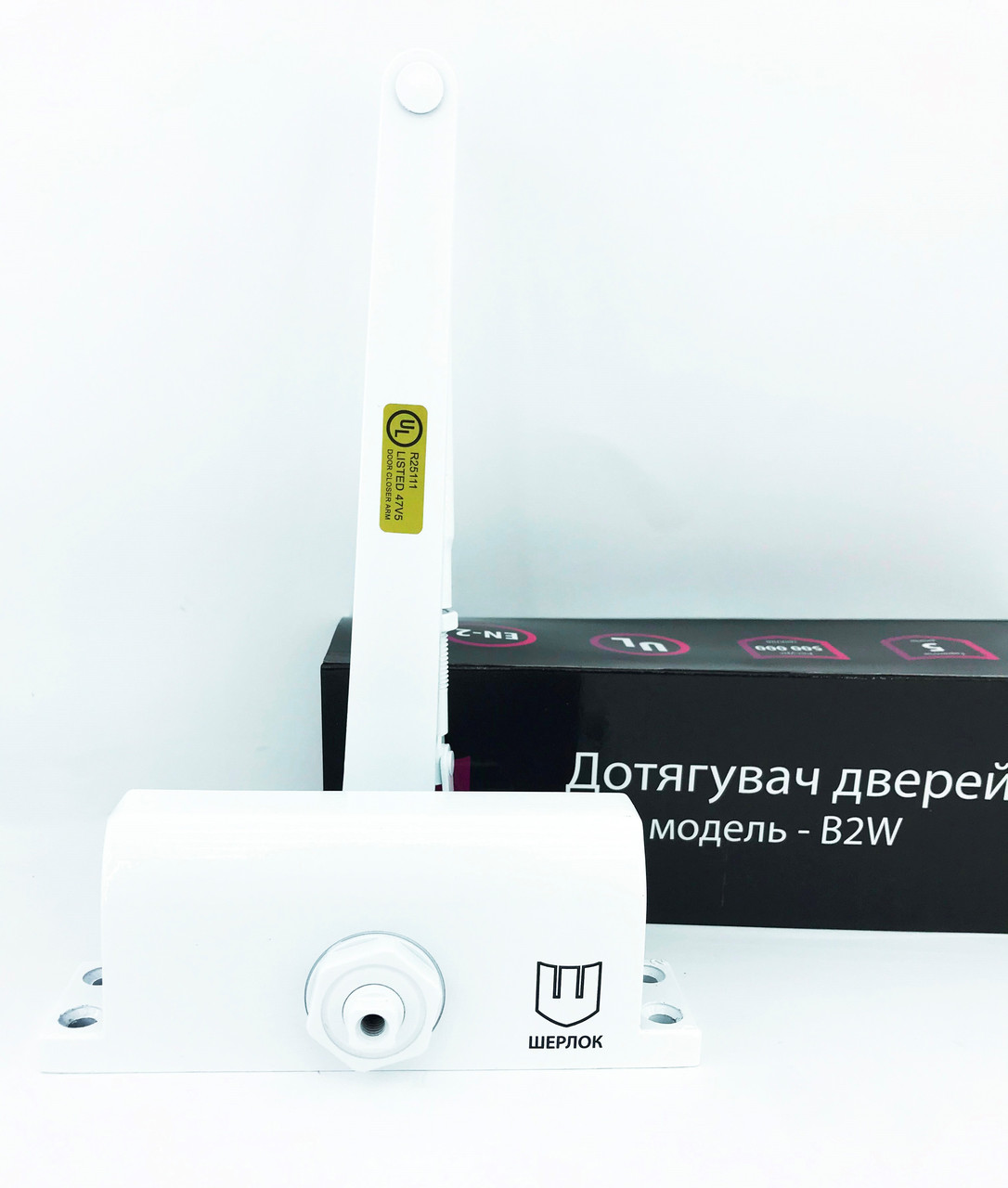 Дотягувач дверний Шерлок B2W білий (Китай)