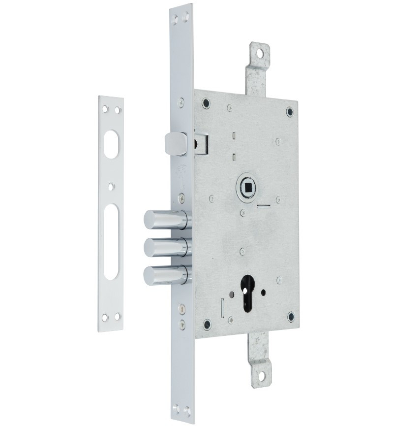 Замок врізний MUL-T-LOCK 3-WAY DIN 352R SP нікель (Ізраїль)