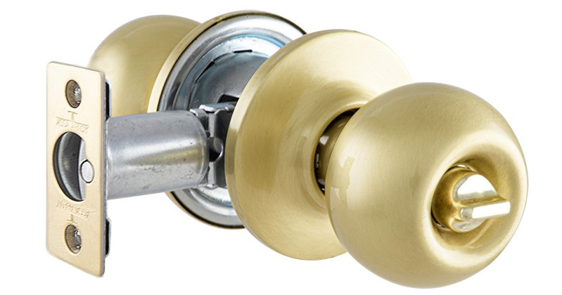 Замок врізний TESA KNOBSET 3900U0 3KEY з ручками BOLA латунь матова (Іспанія)
