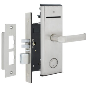 Замок для готелів JWM C1000-B-PP G-handle IC 12-24 VDC Mortise-A 38-55 мм правий нерж. сталь (Китай)