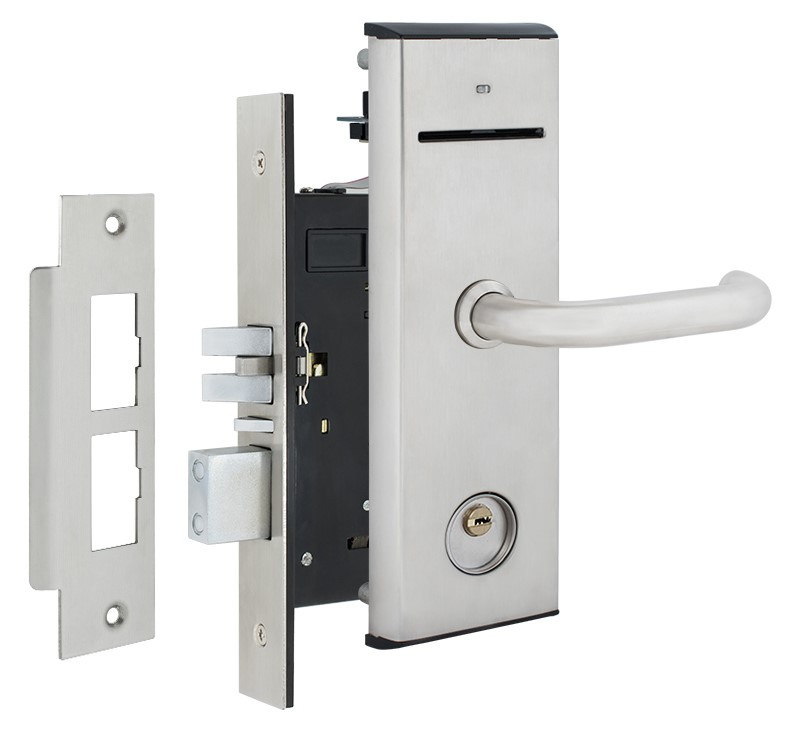 Готельний замок JWM F1000-A-PP U-handle MIFARE ADEL Euro-A 77 мм лівий нерж. сталь (Китай)