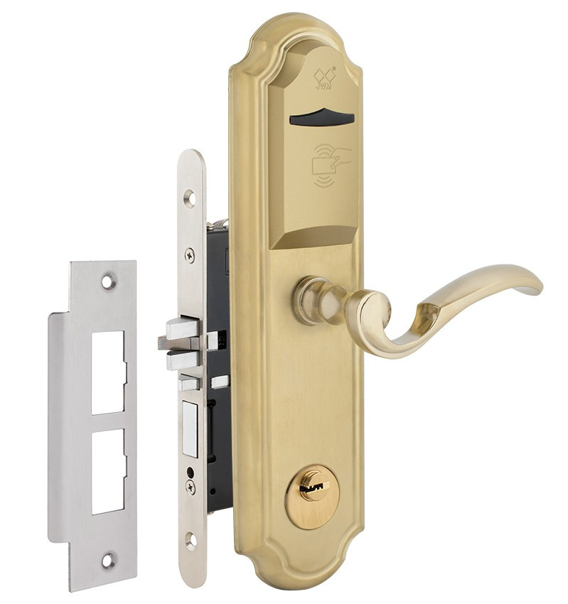 Готельний замок JWM F3-RR G-handle MIFARE ADEL Euro-A 38-55 мм лівий латунь (Китай)