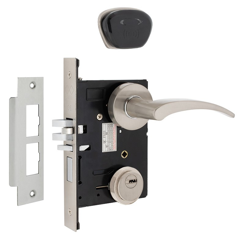 Готельний замок JWM F8-PP G-handle MIFARE 38-55 мм лівий нерж. сталь (Китай)