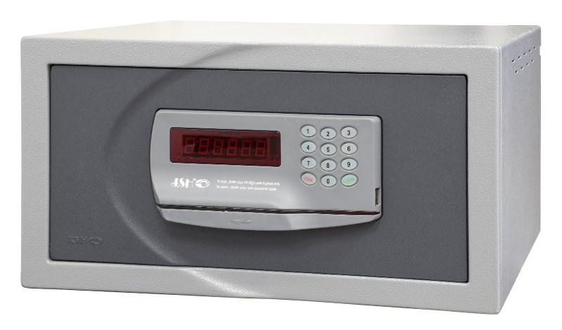 Готельний Сейф JSH S 802 D з розеткою 220В сірий (Ізраїль)