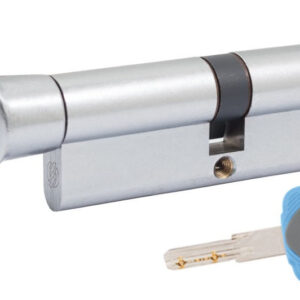 Циліндр Securemme K1 ключ/тумблер 5 кл + 1 матовий хром (Італія) 195 мм 75x120Т