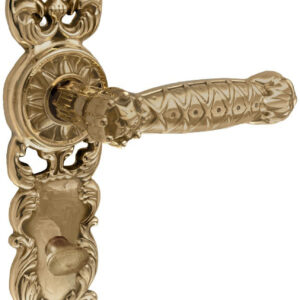 Ручка на планці UNO BAROCCO GRANDE 750 з фіксатором WC матова латунь (Україна)