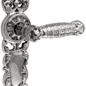 Ручка дверна на планці UNO BAROCCO GRANDE 750 срібло (Україна)