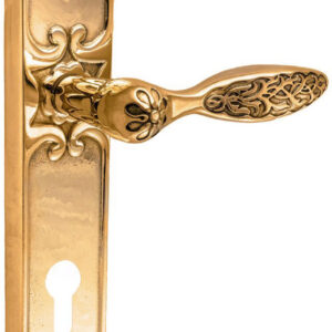 Ручка на планці PZ під циліндр UNO BAROCCO CRISTALLO 840 золото французьке (Україна)