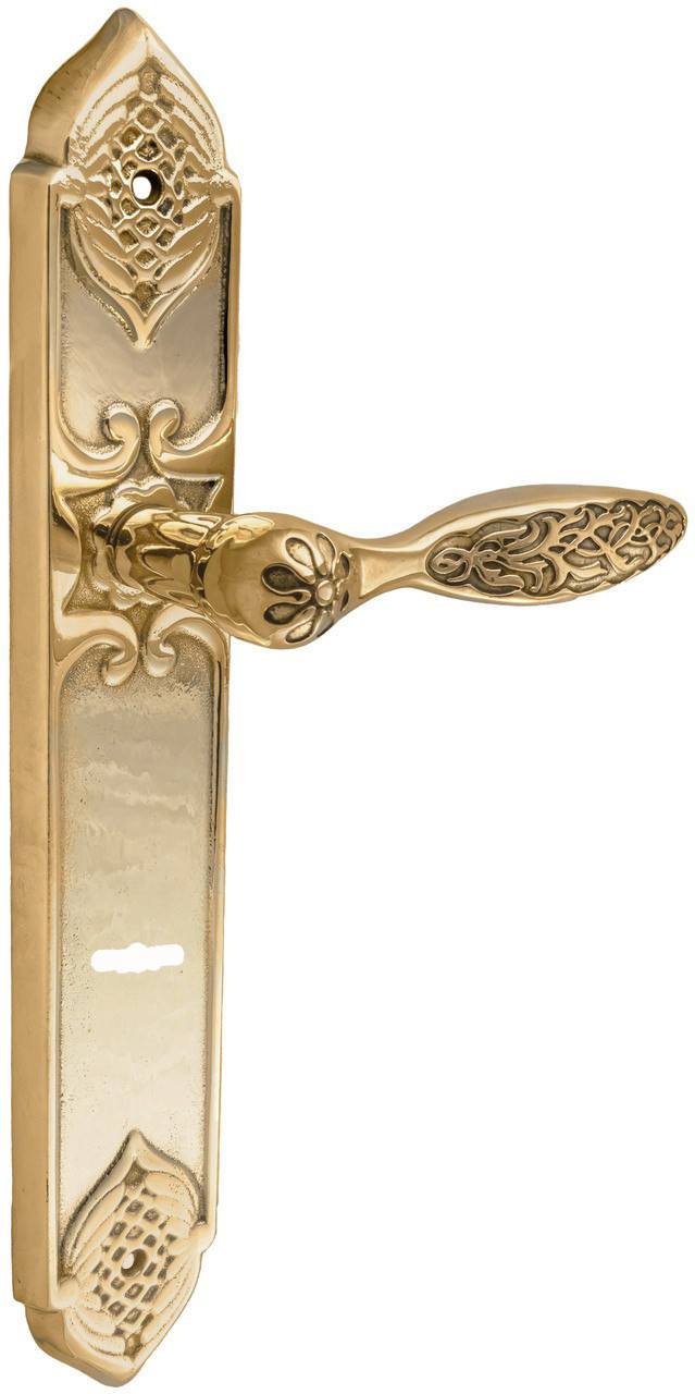 Ручка UNO BAROCCO CRISTALLO 840 SAFE KEY під сувальдний ключ латунь матова (Україна)