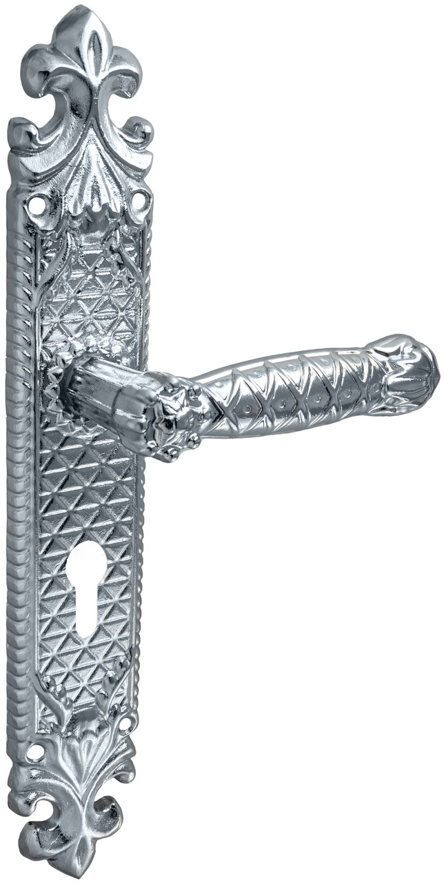 Ручка на двері UNO BAROCCO STELLA 750 PZ під циліндр хром (Україна)