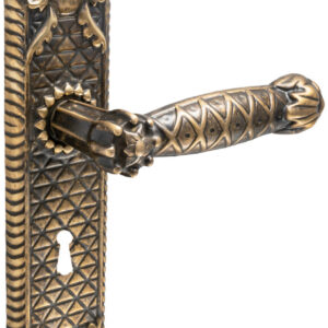 Дверна ручка UNO BAROCCO STELLA 750 BB під ключ бронза (Україна)