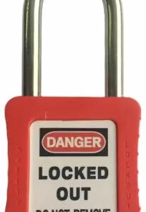 Замок навісний LOTO MASTER індивідуальні ключі, скоба 38 мм, червоний