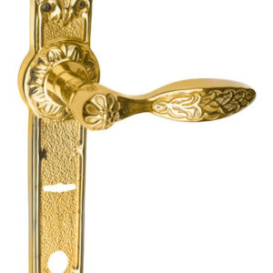 Ручка на планці UNO BAROCCO BELLE 840 Two Key Lock під 2 ключі золото 24K (Україна)