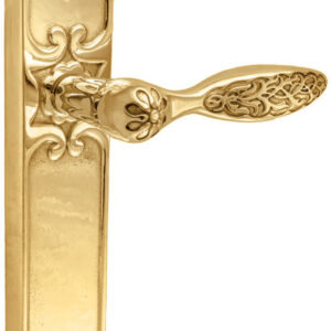 Ручка дверна на планці UNO BAROCCO CRISTALLO 840 золото 24K (Україна)