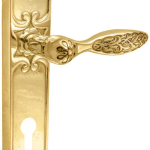 Ручка на планці PZ під циліндр UNO BAROCCO CRISTALLO 840 золото 24K (Україна)