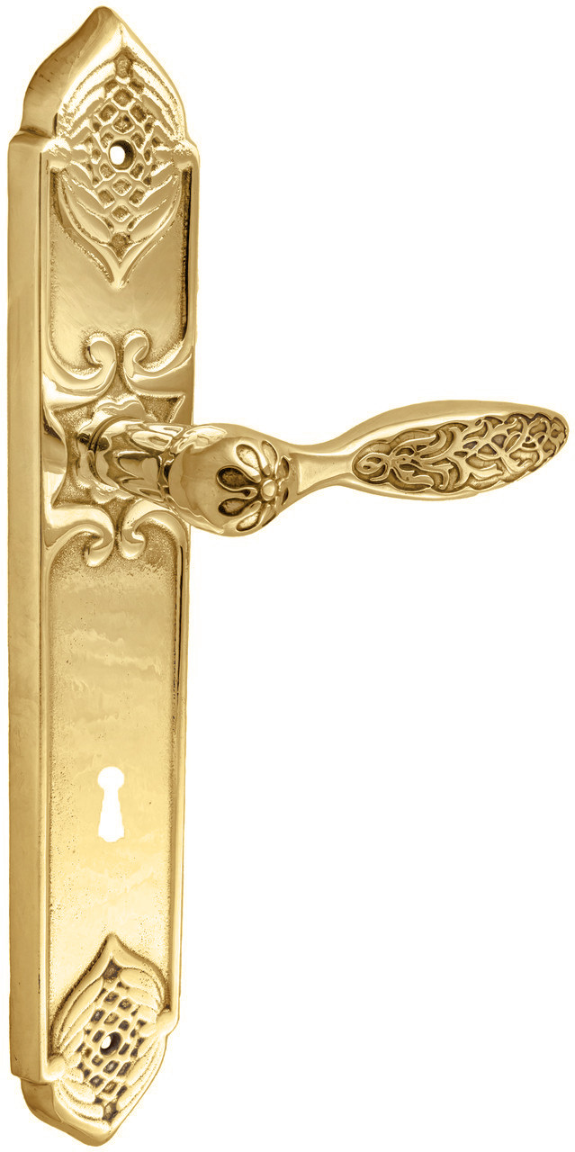 Ручка на планці UNO BAROCCO CRISTALLO 840 BB під ключ золото 24K (Україна)