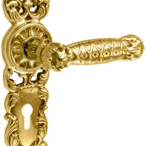 Дверна ручка PZ під циліндр UNO BAROCCO GRANDE 750 золото 24K (Україна)