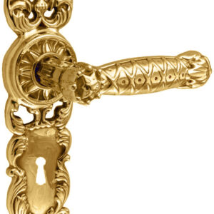 Ручка дверна BB під ключ UNO BAROCCO GRANDE 750 золото 24K (Україна)