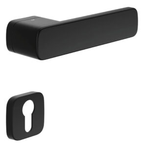 Чорна дверна ручка з накладкою на циліндр DND by Martinelli PLURIS (Італія)