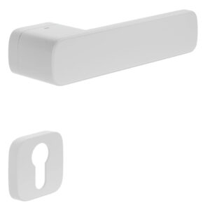 Біла дверна ручка з накладкою на циліндр DND by Martinelli PLURIS (Італія)