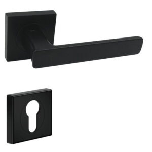 Чорна дверна ручка DND by Martinelli FOLD 02 55 мм з накладкою на циліндр (Італія)