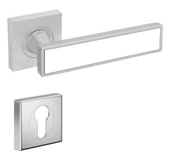 Ручка з накладкою на циліндр DND by Martinelli SoCHIC L 02 55 мм мат. хром/білий декор (Італія)