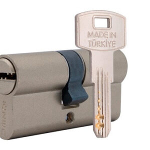 Циліндр дверний OZEN 112 ключ/ключ сатин, 3 ключі (Туреччина) 90 мм 40х50