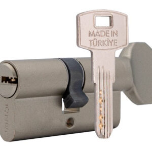 Циліндр дверний OZEN 112 ключ/тумблер сатин, 3 ключі (Туреччина) 90 мм 45х45Т