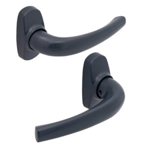 Ручка дверна на розетці OZEN AA-258 з накладками антрацит (Туреччина)