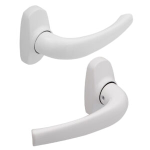 Ручка дверна на розетці OZEN AA-258 з накладками біла (Туреччина)