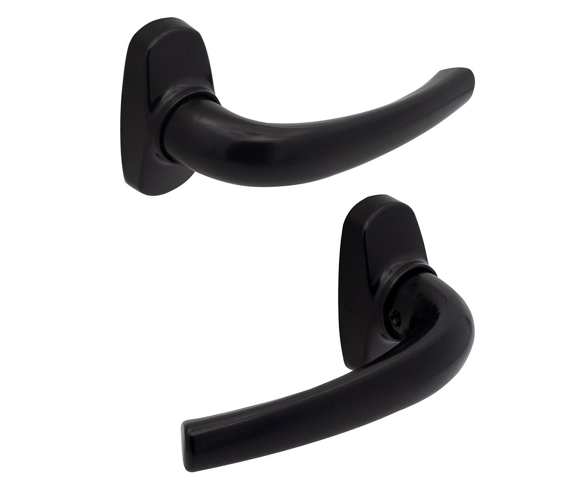 Ручка дверна на розетці OZEN AA-258 з накладками чорна (Туреччина)