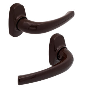 Ручка дверна на розетці OZEN AA-258 з накладками коричнева (Туреччина)