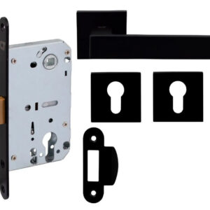 Комплект Comit Kubic А PZ (ручка + накладка + реханізм) чорний (54)