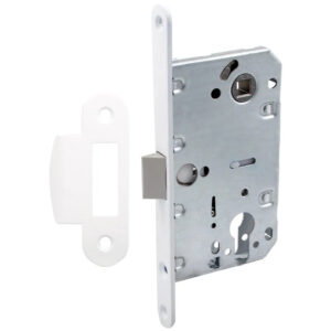 Циліндровий замок Comit 81695 85 мм білий + відповідна планка (54)