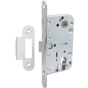 Циліндровий замок Comit 81692 85 мм хром + відповідна планка (Китай)