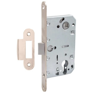 Циліндровий замок Comit 81693 85 мм нікель + відповідна планка (Китай)