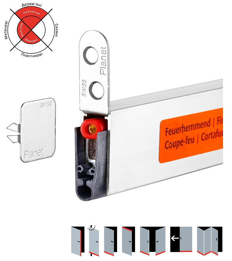 Висувний поріг PLANET HS-plus 460 мм профільні/металеві/дерев'яні FIRE (Швейцарія)