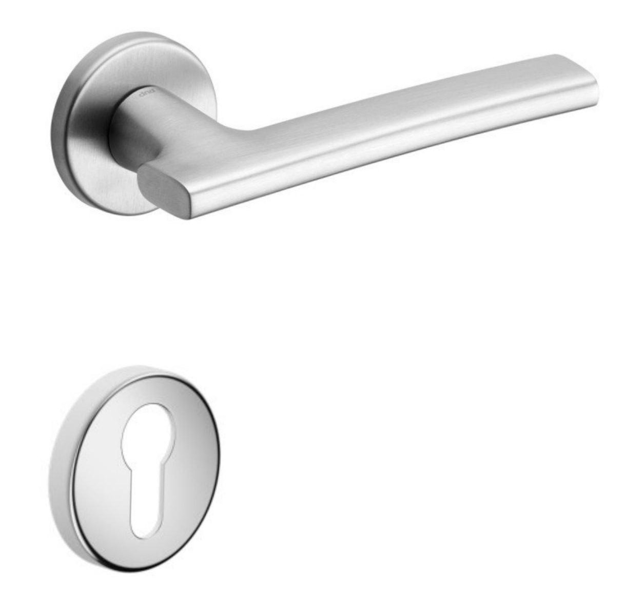 Дверна ручка з накладкою під циліндр DND by Martinelli SAN матовий хром (Італія)