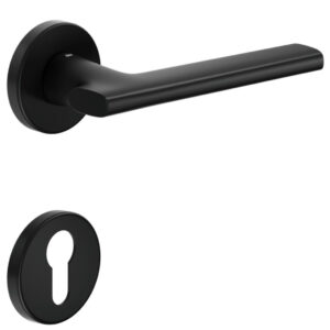 Чорна ручка для дверей DND by Martinelli SAN з накладкою на циліндр (Італія)