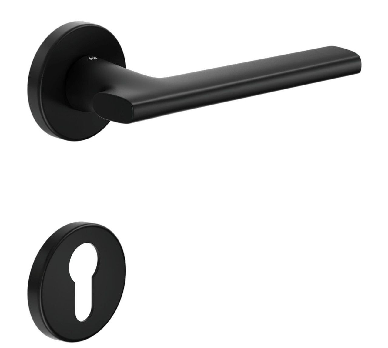 Чорна ручка для дверей DND by Martinelli SAN з накладкою на циліндр (Італія)