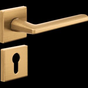 Дверна ручка з накладкою на циліндр DND by Martinelli LUCE P 02 матове золото (Італія)