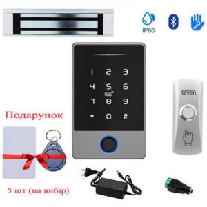 Біометричний комплект контролю доступу з електромагнітним замком 180 кг SEVEN KA-7829 (Україна)