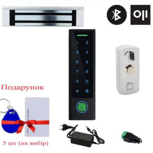 Біометричний комплект контролю доступу з електромагнітним замком 180 кг SEVEN KA-7827 (Україна)