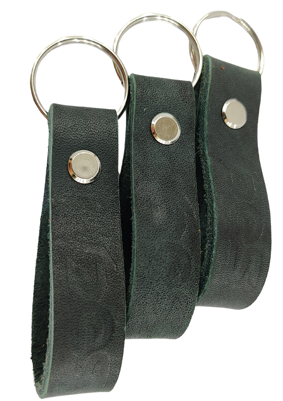 Брелок PES шкіряний для ключів з тисненням Зелений