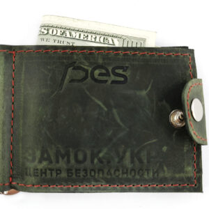 Гаманець PES з натуральної шкіри із затискачем