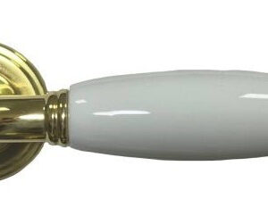 Ручка дверна з накладкою на циліндр Mariani DORY латунь/біла кераміка (Італія)