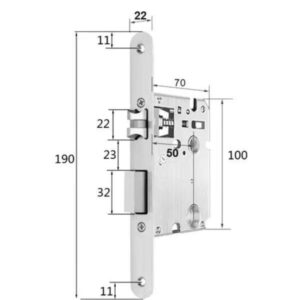 Корпус замка без циліндра PES 14550 50х190
