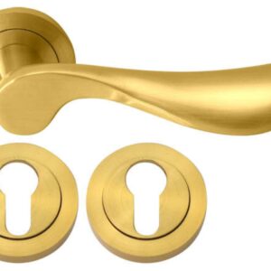 Ручка дверна RDA Lira 5136 з накладкою на циліндр, золото (Китай)