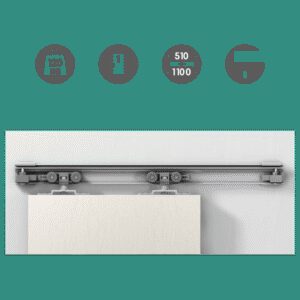 Посилена розсувна система OMGE ALUTECH 1400 на 1 полотно до 1100 мм, до 120 кг (Італія)