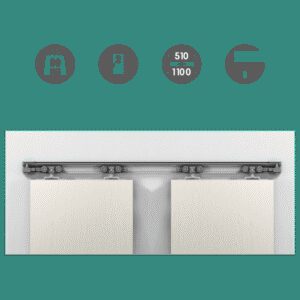 Розсувна система OMGE ALUTECH 14000 на 2 полотна до 1100 мм, до 80 кг (Італія)